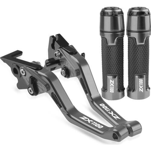 For KAWASAKI ZX1100 ZX11 1990-2001 Motorcycle aluminum Accessories Handle Grips Handlebar Short Brake Clutch Lever 1998 1999 97