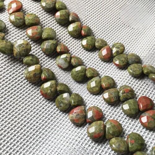 Natural stone Faceted Water drop shape loose beads Unakite Crystal string bead For jewelry making DIY bracelet necklace