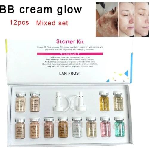 Korean BB Serum Glow Mixed set Hydrating Shrink pores BB Treatment Cream Brightening Serum Mesowhite Makeup Liquid Foundation