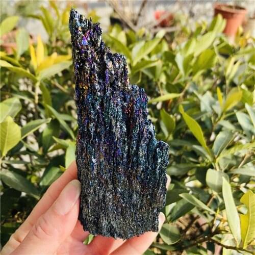 Colorful Aura Malachite Ore Mineral Specimen Natural Quartz Crystal Healing Stone Desktop Ornaments Home Decor DIY Accessory