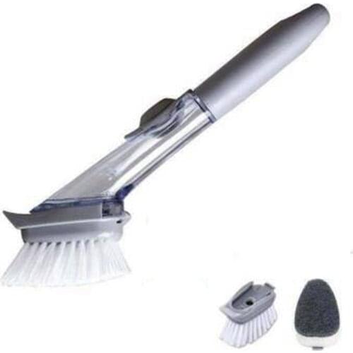 Multifunctional Cleaning Dishwashing Brush with Long Handle Automatic Liquid Filling Sponge Brush Head