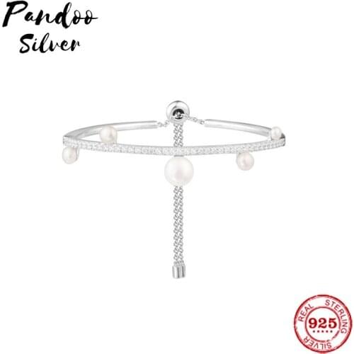 Fashion Charm Sterling Silver Copy 1:1 Copy,Silver Saturne Pearl Bracelet Women 2021 Jewelry Gift With Logo