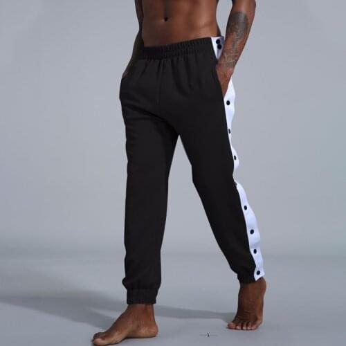 Men Button Basketball Pant Jacket ,Sport Gym Workout Board Full open Pants , Exercise Fitness Button Basketball Trousers Coat