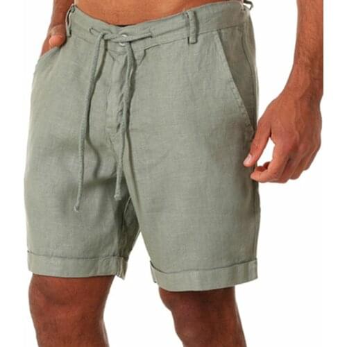 2021 Mens Shorts Casual Lace-up Sweatpants Shorts Solid Color Summer Cotton And Linen Shorts Casual Trunks Fitness Trousers