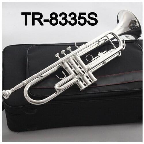 Music Fancier Club Bb Trumpet 8335S Silver Plated Music Instruments Profesional Trumpets Student Included Case Mouthpiece