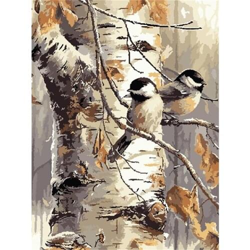 Bird Tree Animal DIY Embroidery 11CT Cross Stitch Kits Needlework Craft Set Printed Canvas Cotton Thread Home Sell