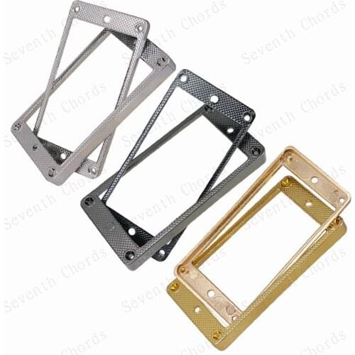A Set of 2 Pcs SG LP Electric Guitar Curved Humbucker Double Coil Pickup Frame Mounting Metal Ring