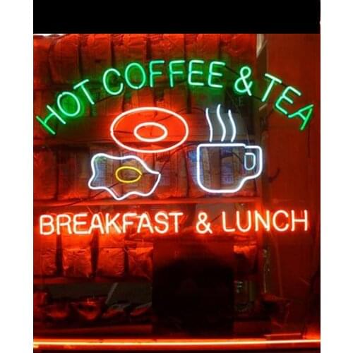 Neon Sign Hot coffee Tea Breakfast Lunch Beer bar club Lamps resterant light Hotel store DISPLAY BUSINESS Impact Attract light