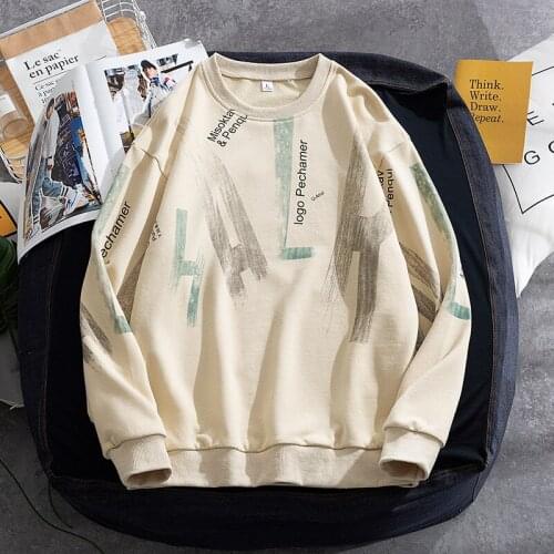 ZOGAA 2021 New Mens T-Shirt Fashion Casual Cotton Long-Sleeved Round Tie Print Pullover Streetwear Suitable For Outdoor Sports