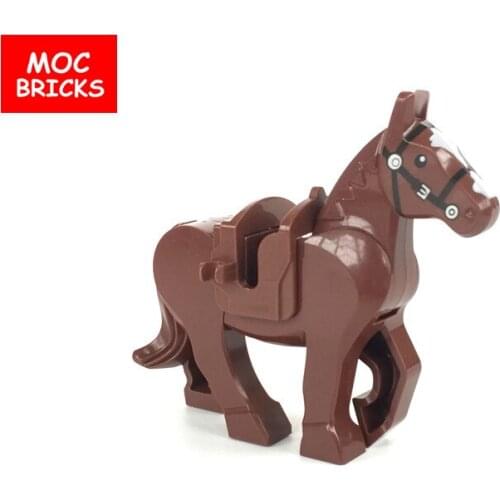Single Sale MOC Bricks Animal Brown Knight Horse the Hobbits Building Blocks figure Kids DIY Toys for children Christmas Gifts