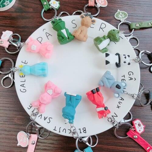 Q Multicolor Bag Pendant Key Ring Geometric Section Cute Cartoon Accessories Korean Fashion Keychain Multi Purpose Key Chain