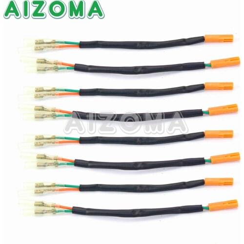 8PCS Front Rear Turn Signal Wire Lead Harness Connector Blinker Wiring Adapter Plug for Honda CB CBR VT750 VTX1300 VTX1800 02-17