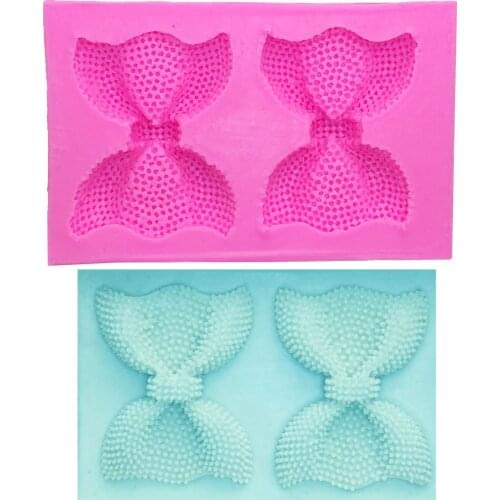 M0284 Bow tie Silicone Mold Fondant Chocolate Molds bow-knot Wedding Cake Decorating tools Craft Candy Kitchen Accessories