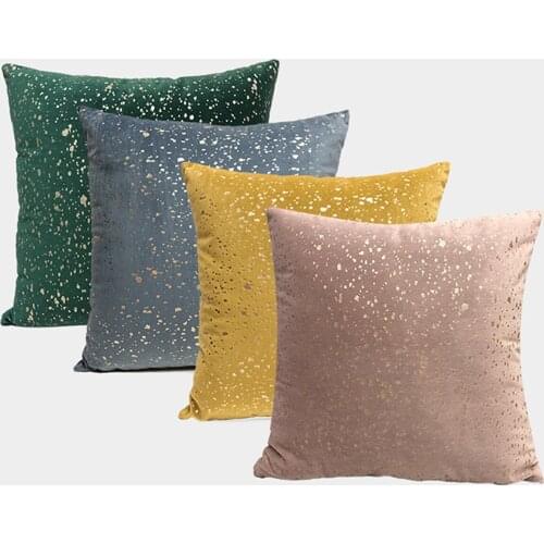 1pcs Modern Luxury Bronzing Decoration Polyester Pillowcase Cushion Office Living Room Sofa Home Decoration Square Pillowcase