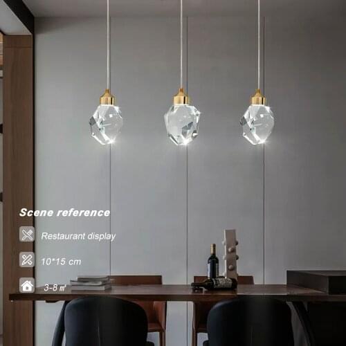 Artpad Modern Led Pendant Lights Crystal Glass Lighting Suspension Bedroom Kitchen Bar Copper Body Indoor Lighting AC 220V