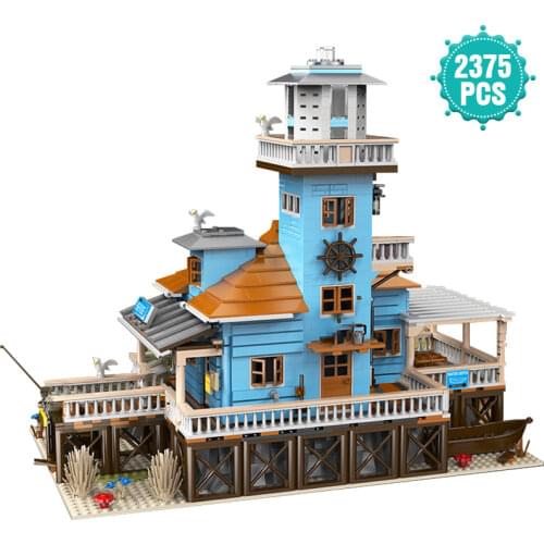 High-tech Ideas Fisherman Wharf Series Building Blocks Lighthouse Architecture Bricks Toys Birthday Gift For Adult