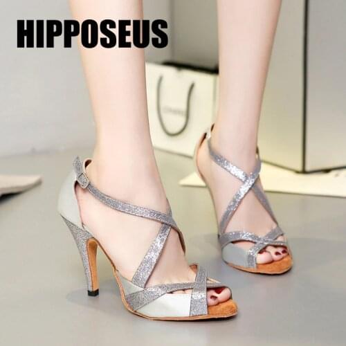 Ballroom Dance-Shoes Women Girls Latin Tango Modern Salsa Dancing Shoes Ladies High Heel Soft Bottom Dance Shoes Professional