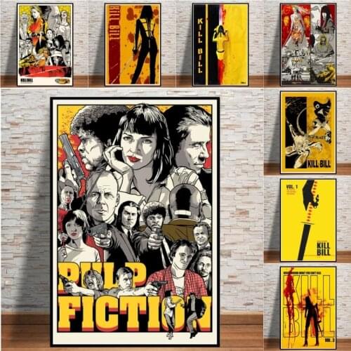 Vintage Hot Pulp Fiction Movie Film Kill Bill Canvas Painting Poster Print Wall Art Picture for Living Room Home Decor Anime