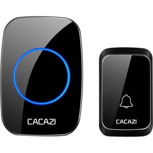 Cacazi Waterproof Wireless Doorbell Dc Battery-Operated 300M Remote Led Flashing Light Smart Home Cordless Doorbell