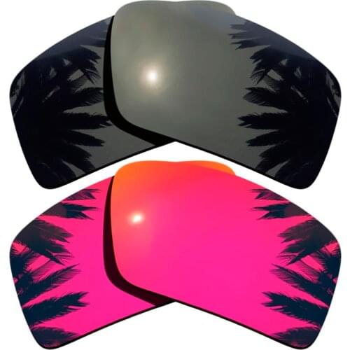 Black+Midnight Sun Mirrored Coating) 2-Pairs Polarized Replacement Lenses for Eyepatch 2 100% UVA & UVB Protection