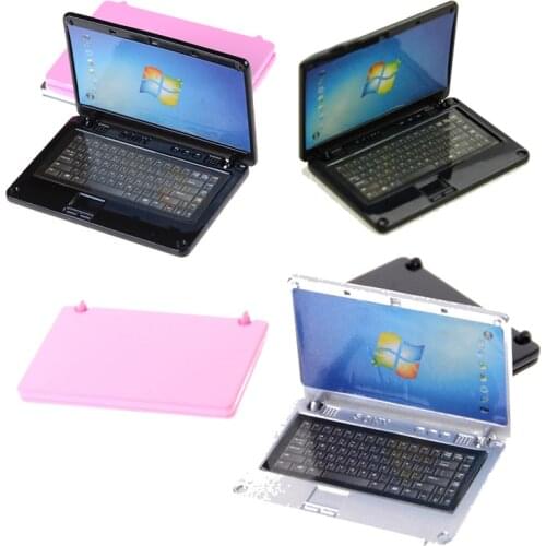 1PCS DIY 1:12 Dollhouse Miniature Alloy Fashion Crafts Dollhouse Decoration Diy Accessories Cute Simulation Mini Laptop Computer
