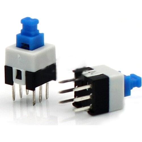 10Pcs 6Pin 7x7mm Double Row Self-Locking power Switch/Push button On/Off button Latching switch
