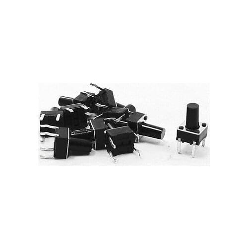 100 Pcs 6x6x9.5mm 4 Pins DIP PCB Momentary Tactile Tact Push Button Switch