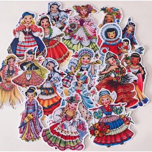 18pcs Girl and bunny stickers/Scrapbooking Stickers /Decorative Sticker /DIY Craft Photo Albums