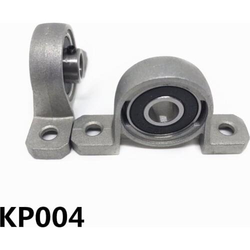 2Pcs Zinc Alloy KP004 Ball Bearing 20mm Bore Diameter Housing Pillow Block Shaft Support Bearing pedestal