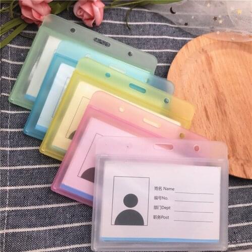 2Pcs Transparent Plastic Card Sleeve ID Badge Case Clear Bank Credit Card Photo Identity Pass Work Card Badge Holder Accessories