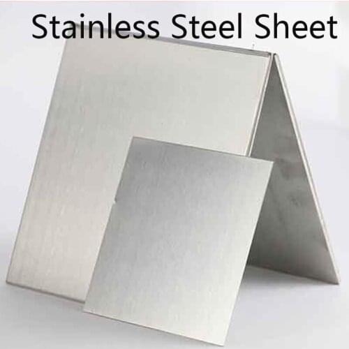 201 Brushed Stainless Steel Plate Polished Sheet Drawbench Board Hand DIY Material Frame Model Metal Art Thick 0.35-30mm