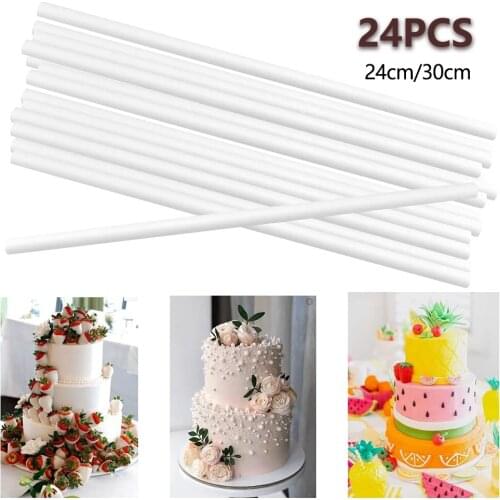 24pcs 9''/12'' Plastic Cake Pops Sticks Cake Dowel Rods Making Tools Cake Sticks Lollipop Cake Pop Sticks Crafts kitchen tool