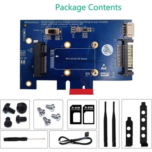 Mini PCI-E PCI Express to PCI-E 1x Adapter with SIM Card Slot for WiFi 3G/4G/LTE Wireless Card Converter