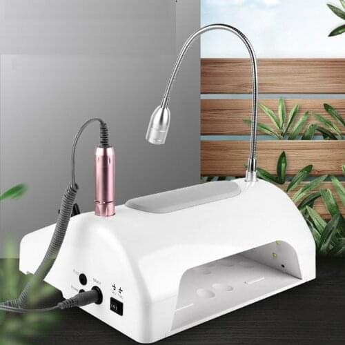 5 in 1 Multifunctional Electric Nail Art Drill Manicure Kit + Dust Vacuum Suction Machine Salon Nail Art Tool + Desk Lamp