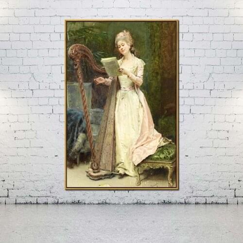 Artcozy Oil Canvas Painting epoxy resin on harp For Home Decoration Wall Art