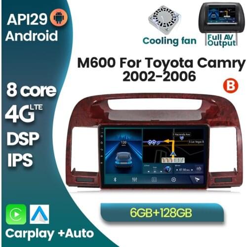 IPS Touch Screen 4G LTE Android 10 Car Radio Multimedia Player for Toyota Camry 5XV 30 2001-2006 Stereo GPS Navigation Carplay