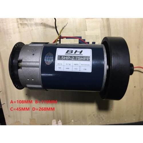 Treadmill dc motor 1.5hp-2.75hp 180v 5400rpm 6.0A