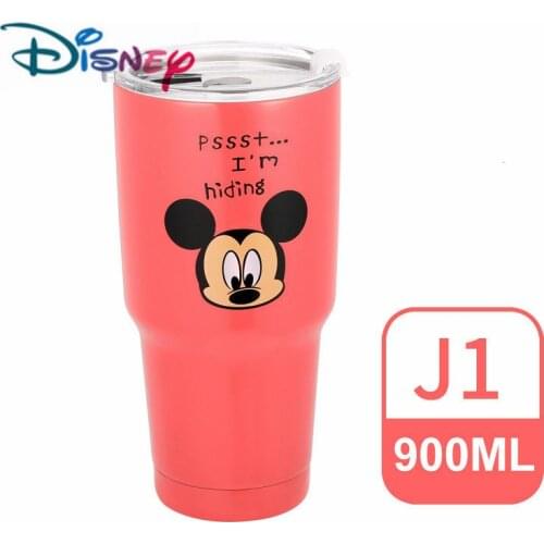 Disney Mickey Mouse Cartoon Stainless Steel Water Bottle Car Cup Sealing Cap Straw Cup Kettle Beer Mug Icemaster Cup