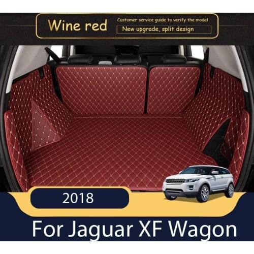 Custom Leather Car Trunk Mats For Jaguar XF Wagon Sportbrake 2018 Rear Trunk Floor Mat Tray Carpet Mud
