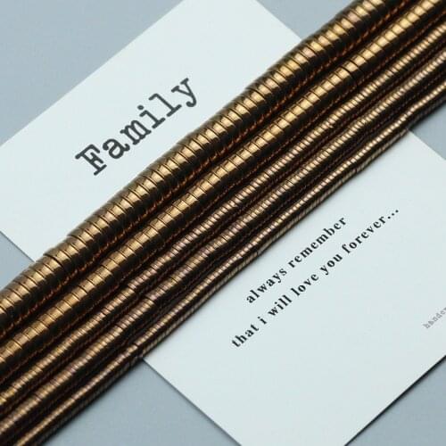 Round COIN Spacer Hematite beads 3 4 6 8mm Flat Round Natural Stone Copper-Color loose bead For DIY Jewelry Making Bracelet 15