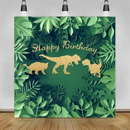 Laeacco Tropical Jungle Forest Safari Dinosaur Happy Birthday Party Photography Backdrop Baby Portrait Backgrounds Photo Studio