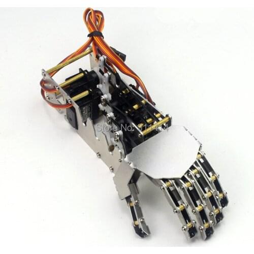 1piece 5DOF Humanoid Five Fingers Metal Manipulator Arm Mount Kit Left + Right Hand With GS9018 Servos For Robot DIY Assembled