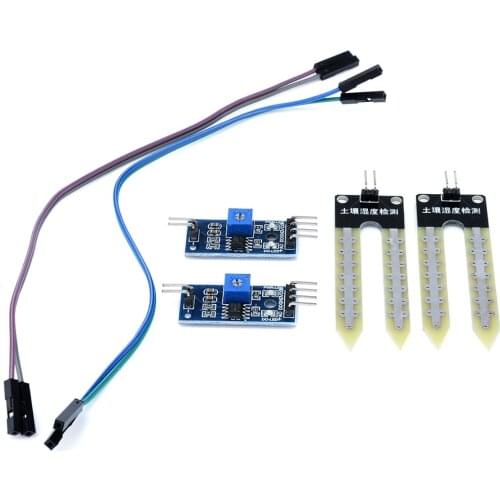 2pcs Precise Soil Hygrometer Moisture Detection Sensor Module Micro Soil Humidity Sensor DIY Kit With Wires Cable Mayitr