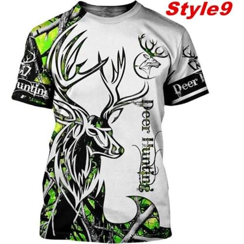 2021 New Arrival T-shirts The Hunting Deer Shirt Outdoor t shirt for men 3d Print Tops Tees Sport Shirts off white Brand Tee