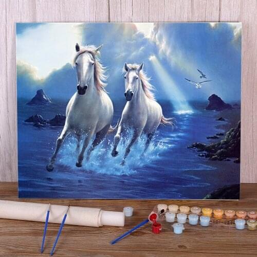 Animal Horse Paint By Numbers Package Oil Paints 50*70 Painting On Canvas Decorative Paintings For Handicraft