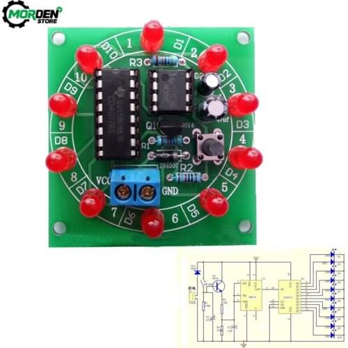 3.5-6V CD4017 NE555 Fortune Wheel Kit Electronic DIY Bricolaje Trousse Electronica Production Lucky Rotary Suite Components