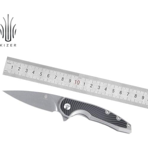 Kizer survival knife Ginesis KI4518 2020 new pocket knife with carbon fiber handle edc tools