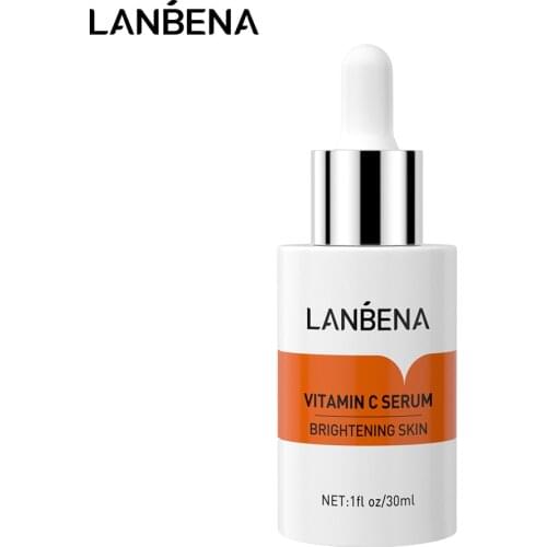 LANBENA Vitamin C Whitening Serum Fade Dark Spot Fine Lines Anti-Aging Improve Dull Skin Essence Brightening Skin Face Care 30ML