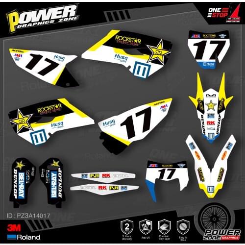 PowerZone Custom Team Graphics Decals 3M Stickers Kit For Husqvarna Sticker Decal 2014-15 TC FC 2015-16 FE TE 125 to 450cc 17