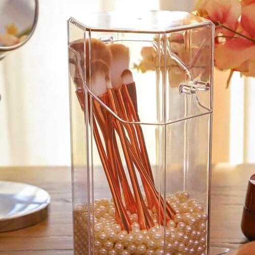 Clear Dustproof Cosmetic Makeup Brush Storage Case Holder Box Desk Organizer Transparent Cosmetic Make Up Organizer brush holder